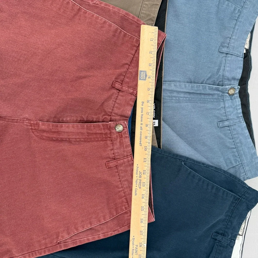 Volcom Mens Frickin Modern Fit Chino Shorts Bundle 4 Pairs Navy Khaki Red 33 - Picture 13 of 16